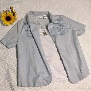 Light blue, blouse
